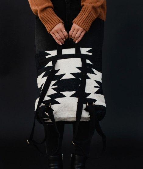 Black & Cream Aztec Backpack