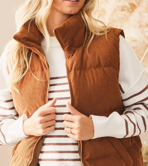 Corduroy Puffer Vest