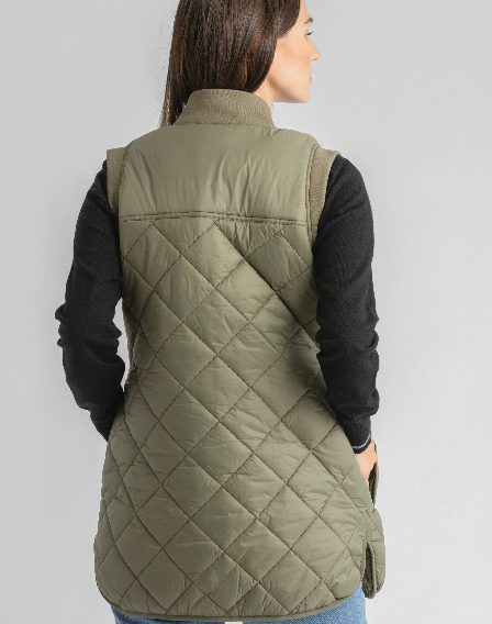 Women's Diamond Quilt Puffer Vest Burnt Olive