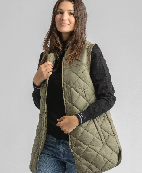 Women's Diamond Quilt Puffer Vest Burnt Olive