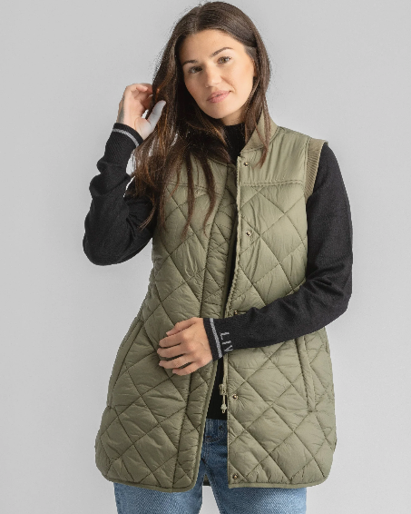 Women's Diamond Quilt Puffer Vest Burnt Olive